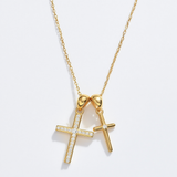 Dainty Double Cross Necklace