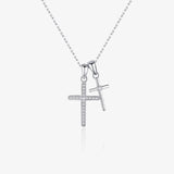 Dainty Double Cross Necklace