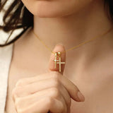 Dainty Double Cross Necklace
