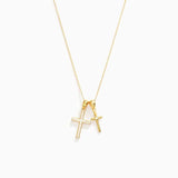 Dainty Double Cross Necklace